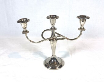 Vintage 3 Arm Silver Plated Candelabra | Candle Holder Twisted Branches | Retro Lighting Home Decor