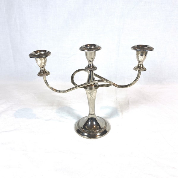 Vintage 3 Arm Silver Plated Candelabra | Candle Holder Twisted Branches | Retro Lighting Home Decor