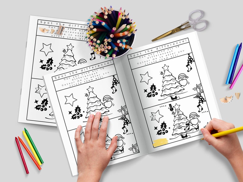 Spot the Difference, Christmas Printable, Christmas Worksheet ...