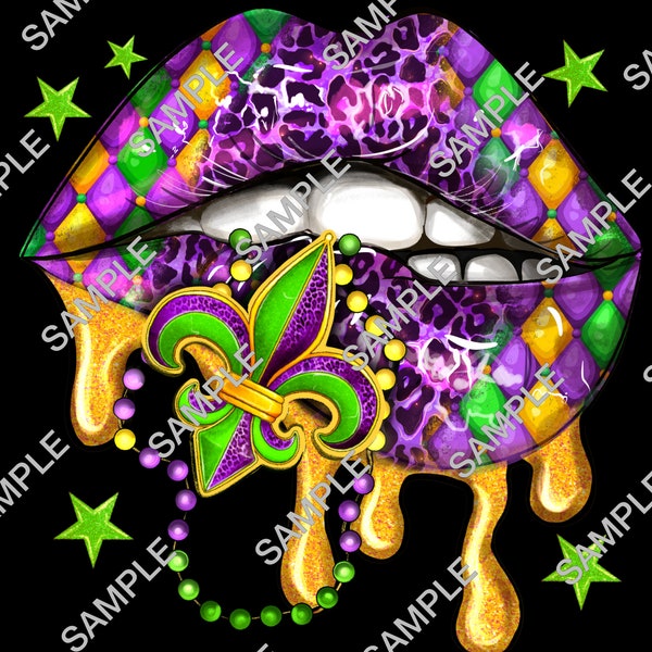 Mardi Gras Lips - PNG