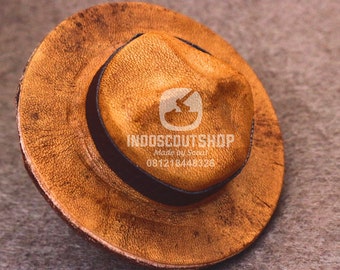 Woggle Neckerchief Slide Scout Hat Leather