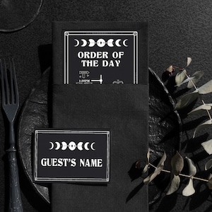 Digital Wedding Place Card - Dark Divination | Stationery | Name Cards | Alternative | Witchy | Tarot | Goth | Table Setting | Printable