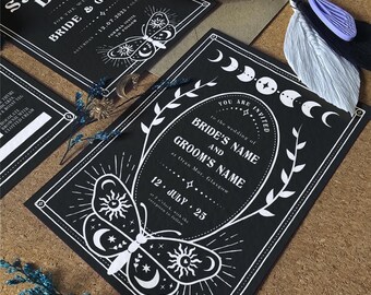 Digitale Hochzeitseinladung - Dark Wahrsagen | Briefpapier | Party einladen | Alternative | Witchy Vibes | Tarot | Goth | Druckbar
