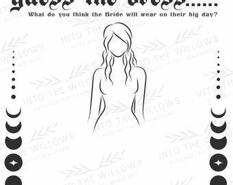 Juego de Adivina el Vestido para Despedida de Soltera / Alternativo, Gótico / Juegos de Despedida de Soltera / Actividad de Despedida de Soltera / Descarga Digital / Imprimible / Despedida de Soltera /