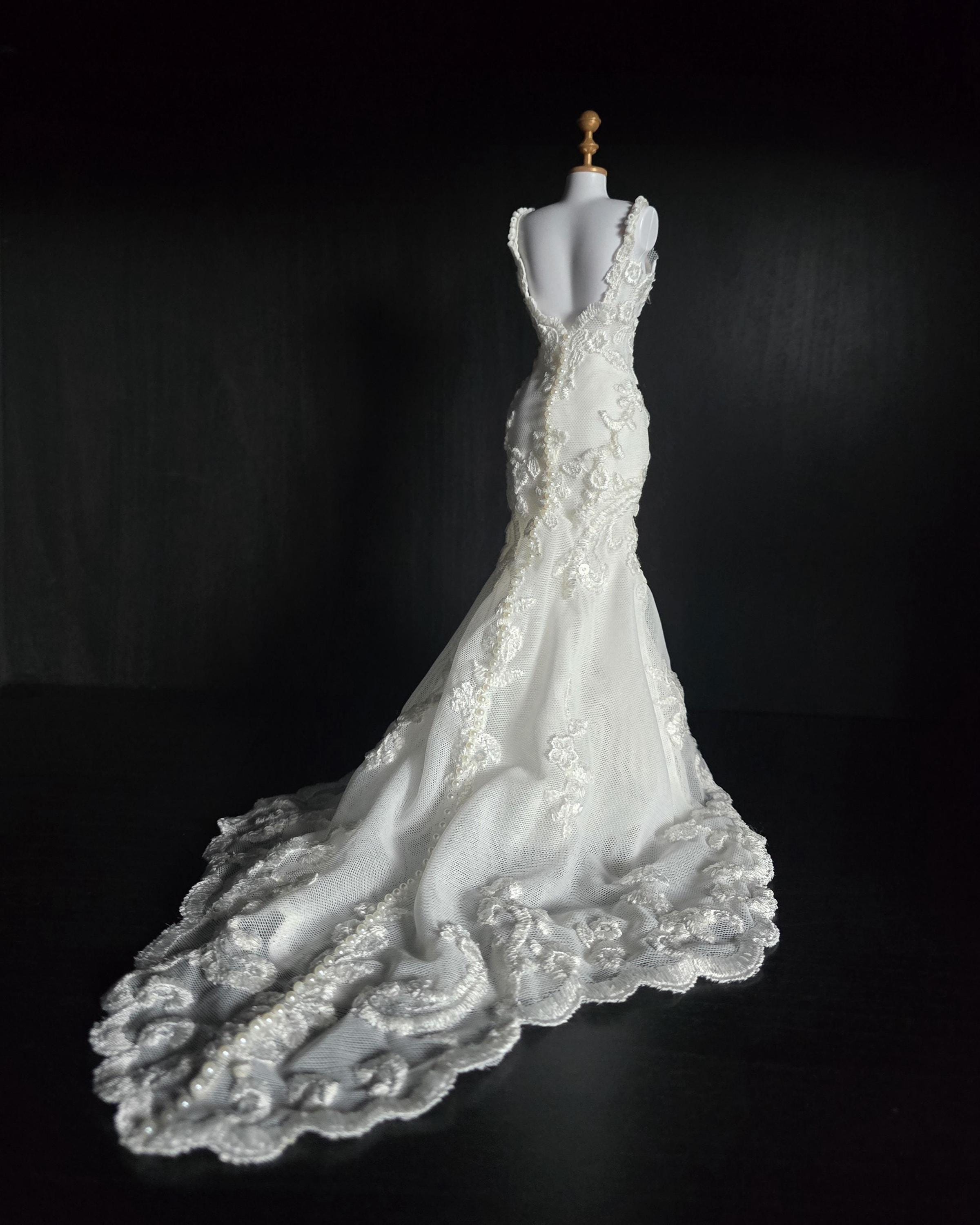 fake designer wedding dresses Miniature Wedding Dress Replica, Made-to-order Bridal Gown Keepsake. Bespoke Gift for Newlywed, Bride, Wife, Mum, Bridesmaids - 1:6 Scale