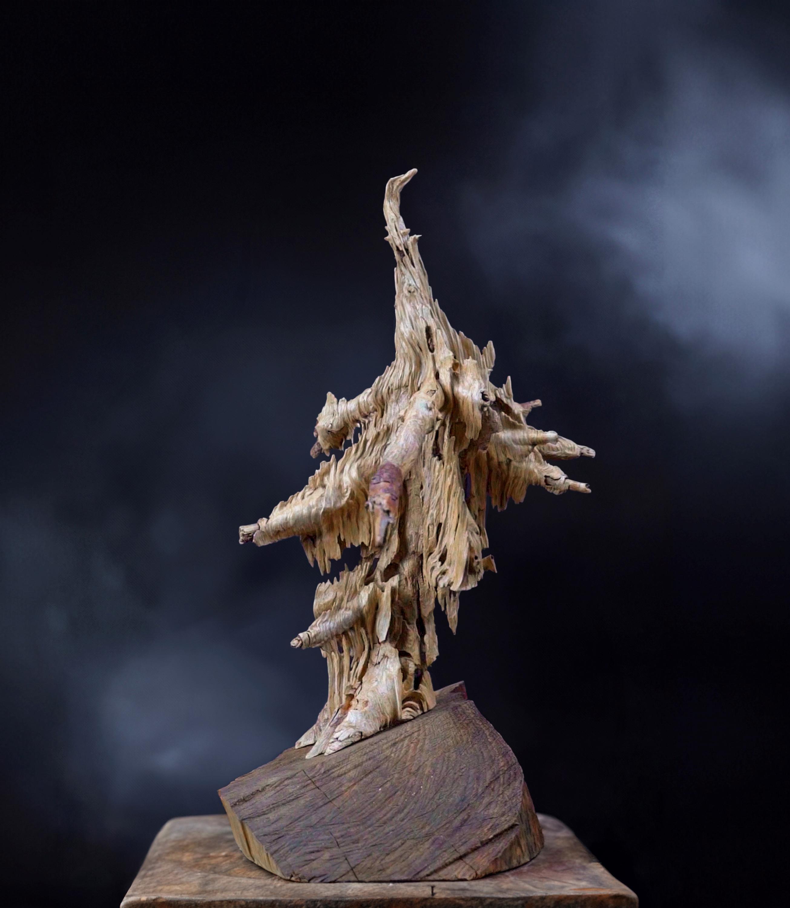 Luxury Handmade Wood Sculpture, Unique Natural Art for Home & Office, Rustic Chalet Decor, Exclusive Gift Idea for Elegant Interiors