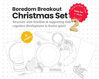 Christmas Printables Set Interactive | Boredom Breakout™ series vol.2 | Christmas Activity  | Christmas Colouring Pages | Instant Download