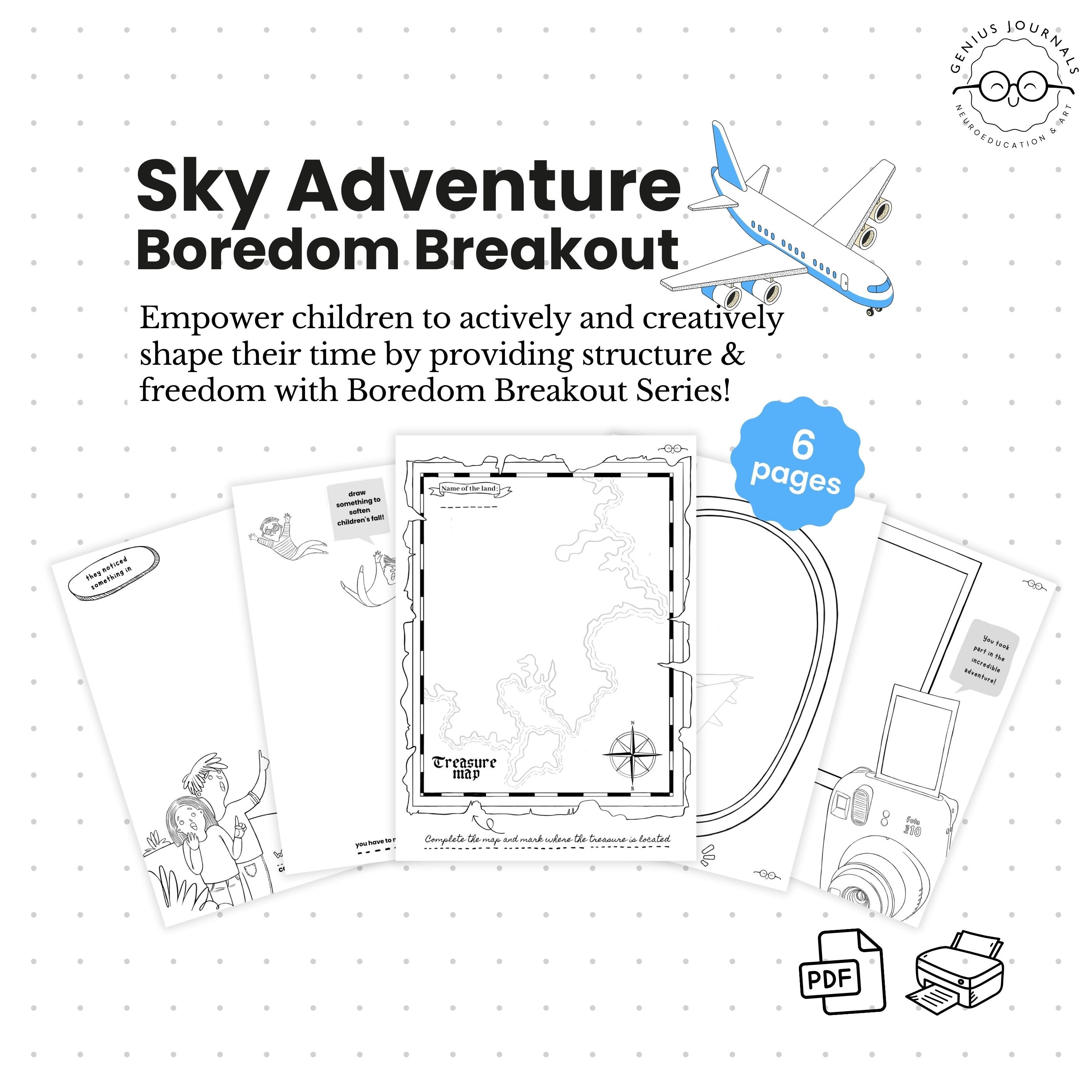 Coloring Set Sky Adventure | Activity Worksheets for Little Traveler ...