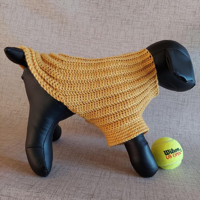 Basic unisex sweater crochet pattern for small pet: male and female cat, puppy, dog.