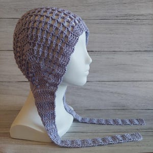 FILET CROCHET PATTERN: Mesh Lace Hair Net Bonnet Hat