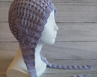 FILET CROCHET PATTERN: Mesh Lace Hair Net Bonnet Hat