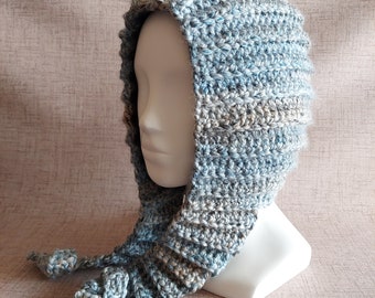 Crochet Bonnet Scoodie Hoodie: Bulky Chunky Hooded Cowl Hat Scarf Combo PATTERN