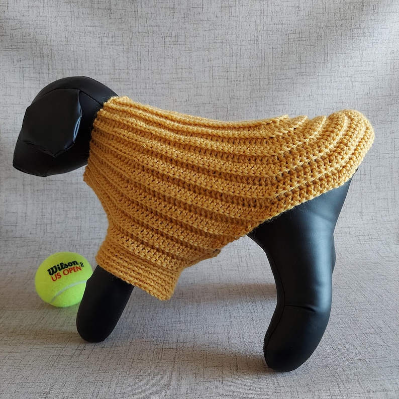 Basic unisex sweater crochet pattern for small pet: male and female cat, puppy, dog.