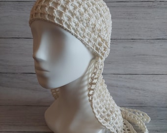 FILET CROCHET PATTERN: Mesh Lace Durag Head Wrap