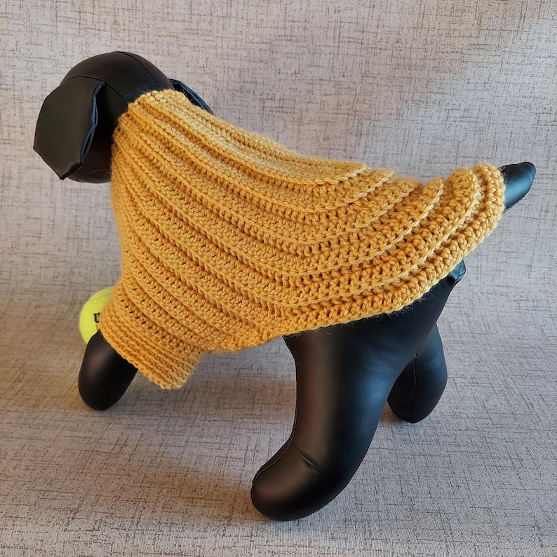 Basic unisex sweater crochet pattern for small pet: male and female cat, puppy, dog.