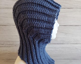 Crochet Vintage 1970s Winter Fashion Balaclava Hood PATTERN