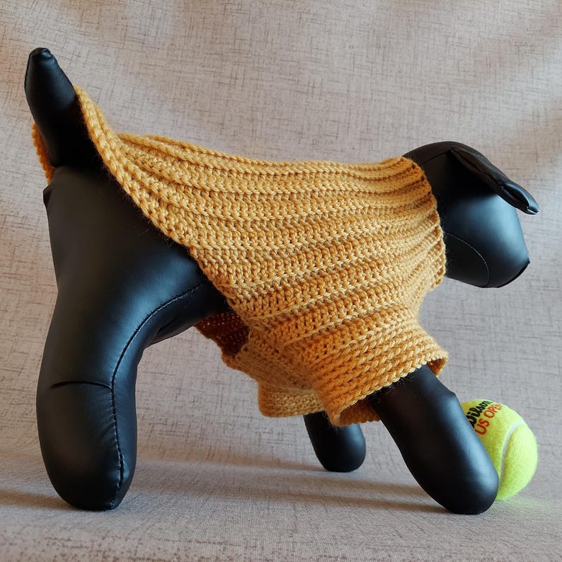 Basic unisex sweater crochet pattern for small pet: male and female cat, puppy, dog.