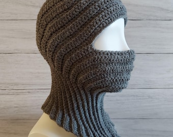 PDF CROCHET PATTERN: Balaclava Mask Hat Under Ski Helmet