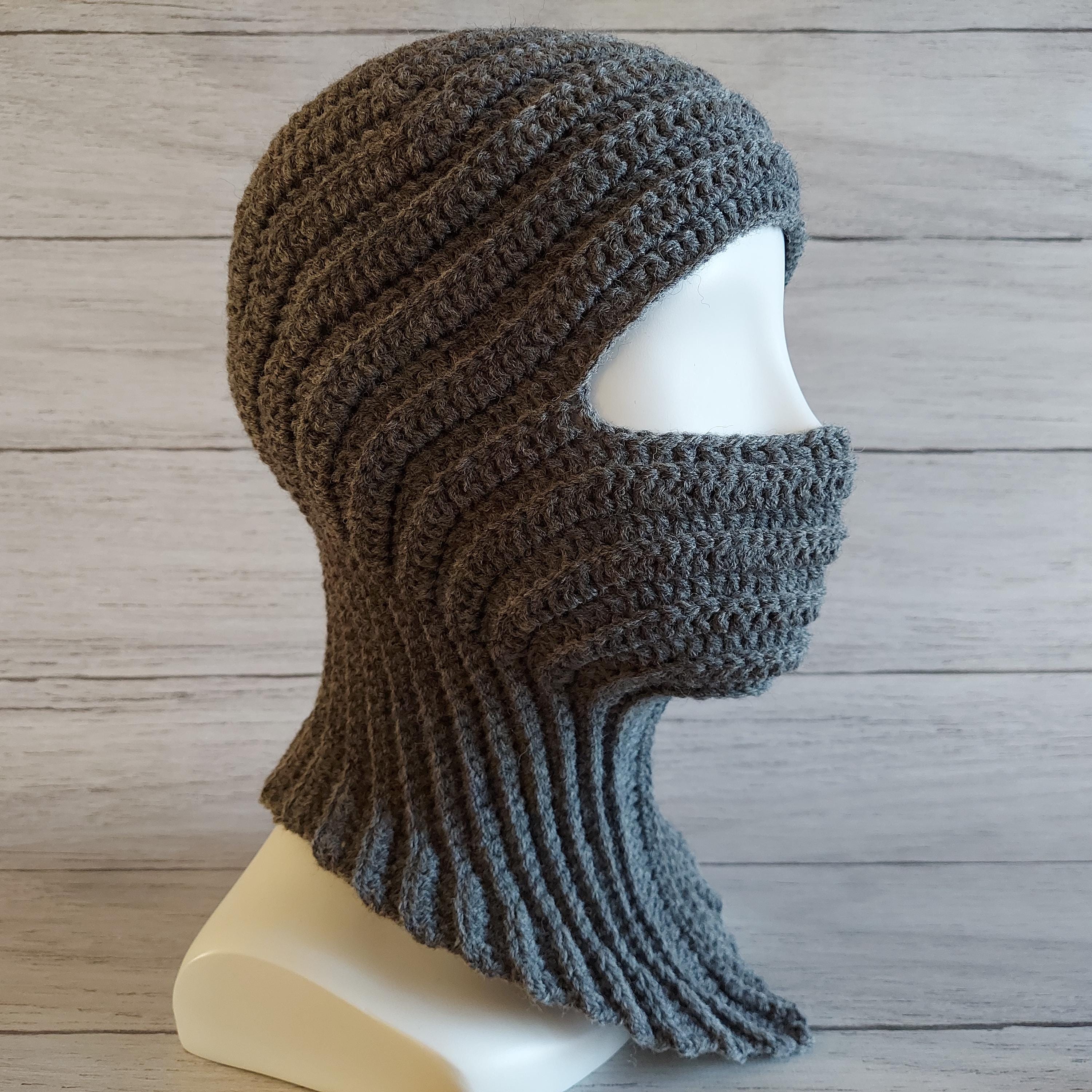 PDF CROCHET PATTERN: Balaclava Mask Hat Under Ski Helmet