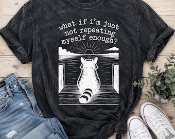 Lustiges Waschbär-Shirt, was ist, wenn ich nicht genug Lehrer-T-Shirt Geschenkidee bin, lustiges Tier-T-Shirt, Tiergraphik-T-Stück, Retro wilder Waschbär