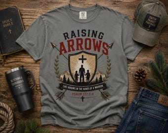Christliche Vaterschaft T-Shirt Geschenke für Papa | Psalmen 127 Schrift Emblem | Glaube Gott Geschenke für ihn | Geschenkidee für Männer zum Vatertag Geburtstag