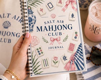 Mahjong Journal | Beach Mahjong Club Notebook | Mahjong Gift for Women | Coastal Grandma Journal | Mahjong Score Book | Mahjong Player Gift