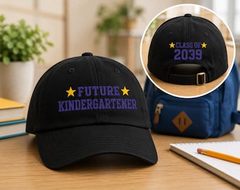 Future Kindergartener Embroidered Baseball Cap | Class of 2039 Gift  | First Day of School Gift for Kids I Kindergarten graduation gift