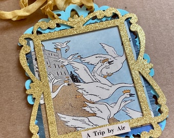 Handmade ELEVEN SWANS / Storybook Ornament