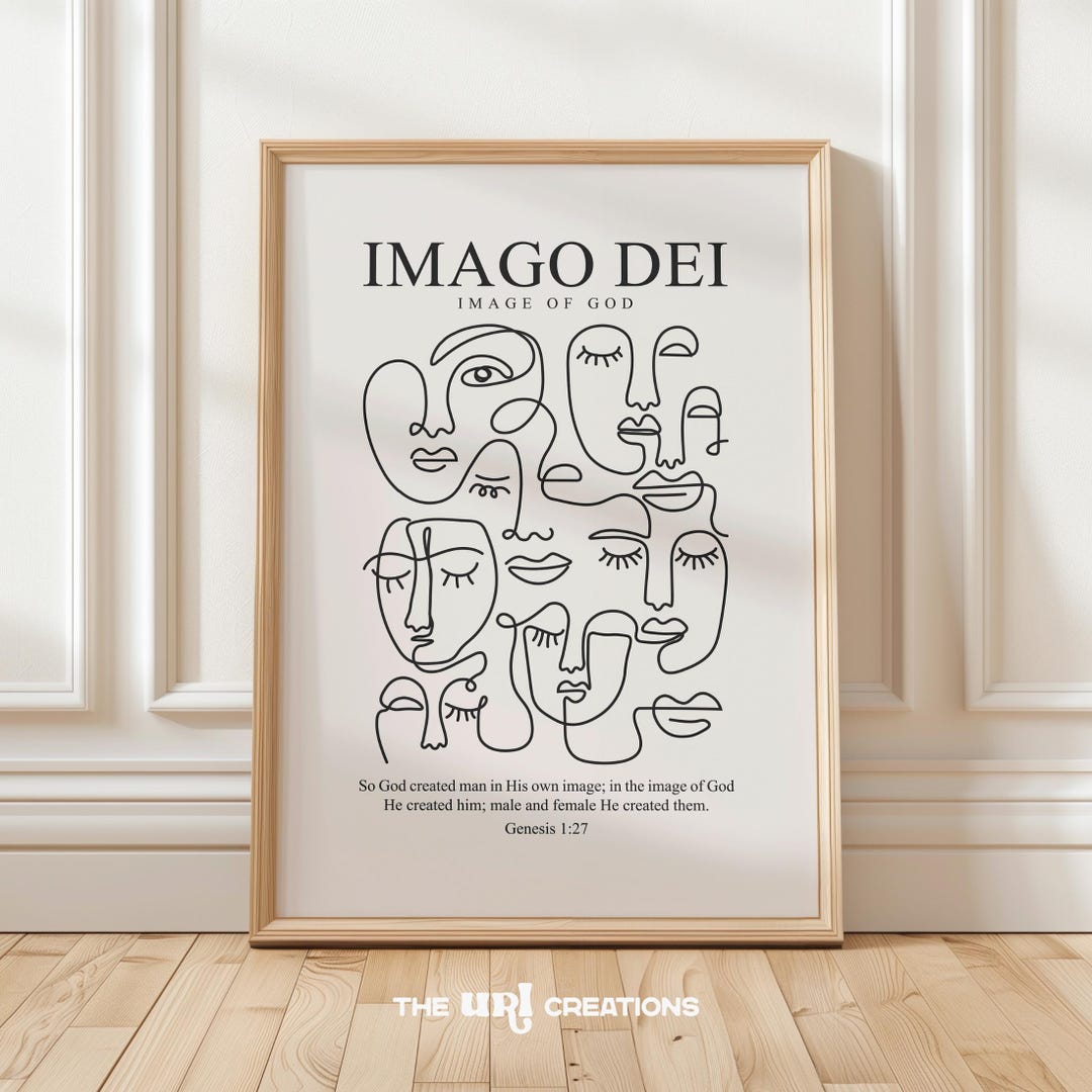 Imago Dei Line Art Print, Christian Wall Art, Picasso Faces Drawing ...
