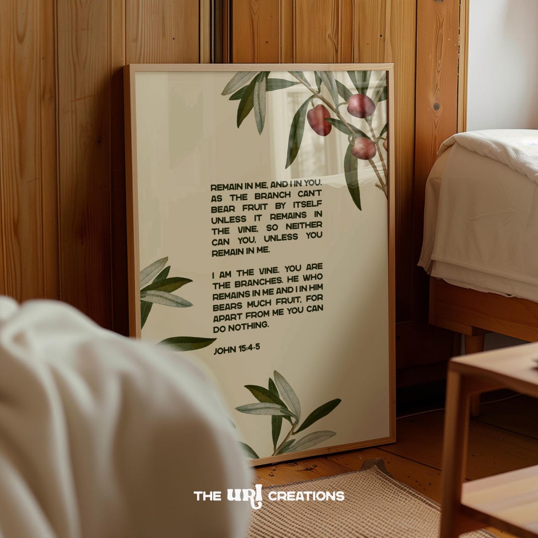 I Am the Vine Jesus Art Print, Botanical Christian Wall Art, John 15 ...