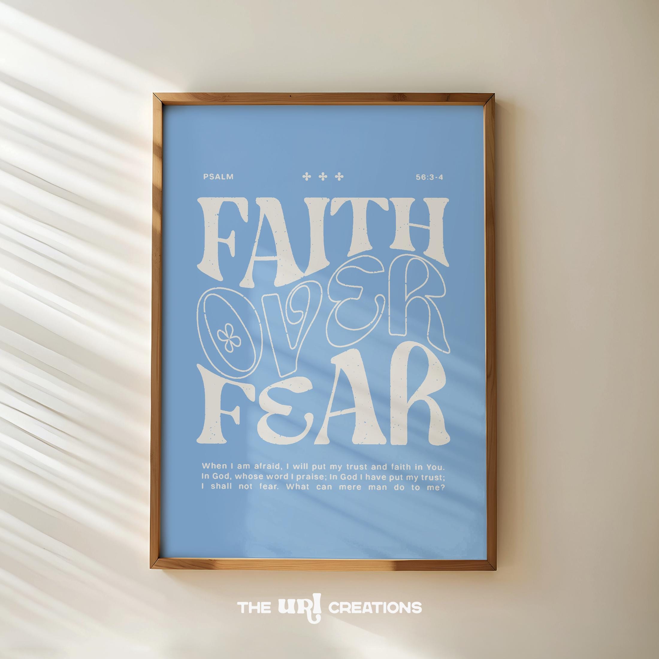 Faith Over Fear Print, Light Blue Bible Verse Quote Poster, Modern  Christian Art, Aesthetic Dorm Room Decor, Large Pastel Scripture Wall Art -  Etsy, image size:2200x2200