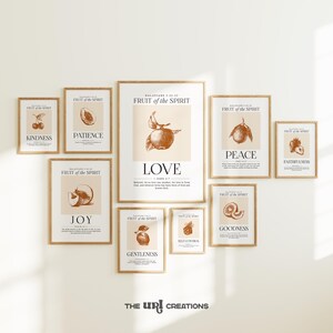 Fruit of the Spirit Wall Art Set: Burnt Orange Christian Prints (Digital Download)