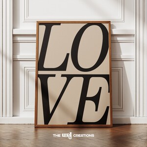 This LOVE quote Christian Wall Art is a minimalist printable poster with LOVE word in black and on beige background, prefect as a boho decor, farmhouse decor or a decor that will bring warmth to any spaces.