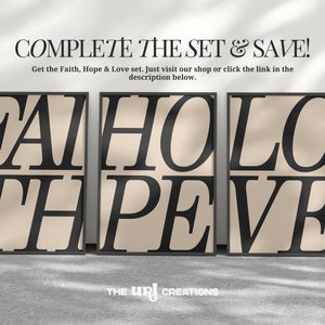 Get the Faith Hope Love Wall Art Set (3 pieces posters) and save! This set of 3 Christian wall art is available now! Just visit our shop or you can click the link in the description section below.