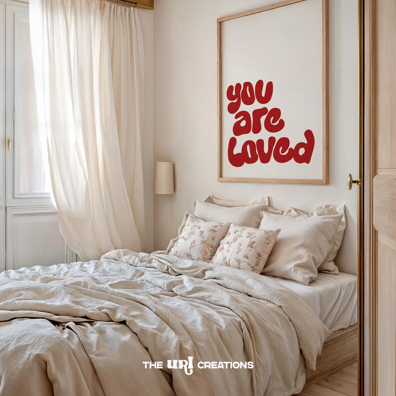 You Are Loved Printable Christian Wall Art  for Living room decor, office home decor, dorm room decor, kitchen wall decor, kids and nursery room decor. Gift for her, Gift for mom, gift for sister, gift for daughter.