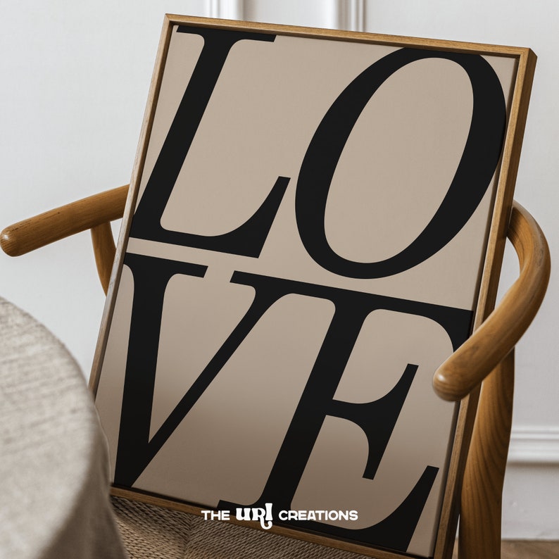 This LOVE quote Christian Wall Art is a minimalist printable poster with LOVE word in black and on beige background, prefect as a boho decor, farmhouse decor or a decor that will bring warmth to any spaces.