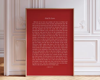 God Is Love Print: Minimalist Christian Wall Art (Digital Download)