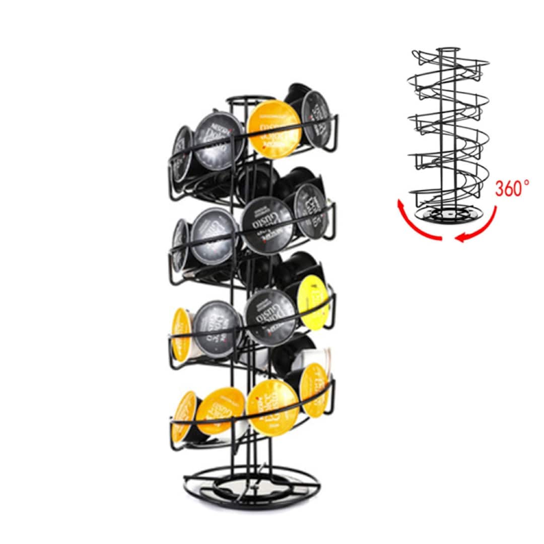 Rotating Spiral Coffee Pod 40 Capsules, Tower Stand Rack for Nespresso ...
