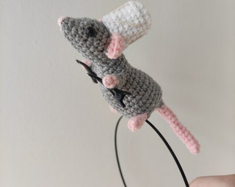 Barrette Amigurumi Ratatouille au crochet, faite main, pour accessoire