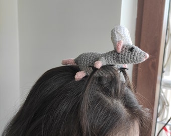 Barrette ratatouille, serre-tête ratatouille au crochet, serre-tête ratatouille, accessoires pour cheveux au crochet, souris chef, bandeau Remy, barrettes à cheveux,