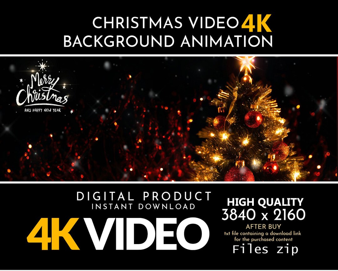 Animated Christmas Background Video High Quality 4K , Snowfall Video