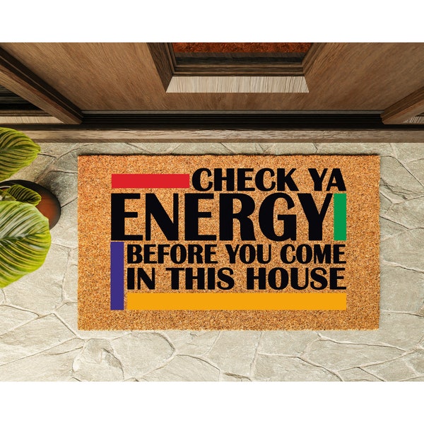 Comprueba tu energía, felpudo, archivo SVG, descarga digital