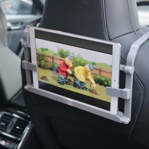 Tablet and smartphone holder mount for sport car seats Szary