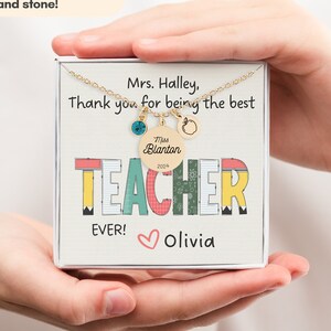 Teacher Necklace Gift From Student, Teacher Appreciation Gifts Personalized Teacher Jewelry Thank You Gift, Teacher Necklace Thank You Note