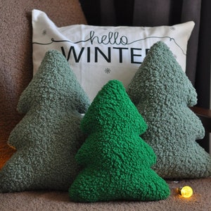 Christmas Shaped Tree Pillow - Holiday Pillows | Soft Christmas Decor | Plush Winter Xmas Throw Pillows | Christmas Gift | Secret Santa Gift