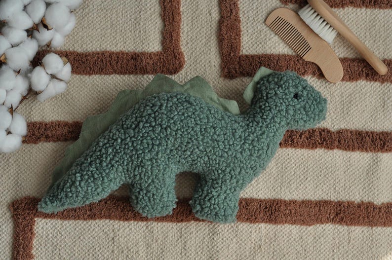 Green Dinosaur Toy | Kids Gift | Dinosaur Doll | Handmade Plush Dinosaur | Plush Dinosaur Decor | Dinosaur Throw Pillow | Plush Dino Toy | image 3