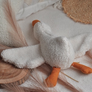 Handmade Goose Plush Sleep Toy for Baby Goose Doll Duck Soft Toy Goose Plush Baby Shower Gift Soft Lovey Sleep Toys image 3