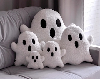 Boucle Ghost Pillow - Halloween Decor | Ghost Toy XXL | Funny Fall Pillows | Plush Ghost Cushion | Sherpa Ghost Pillow | Halloween Gift |