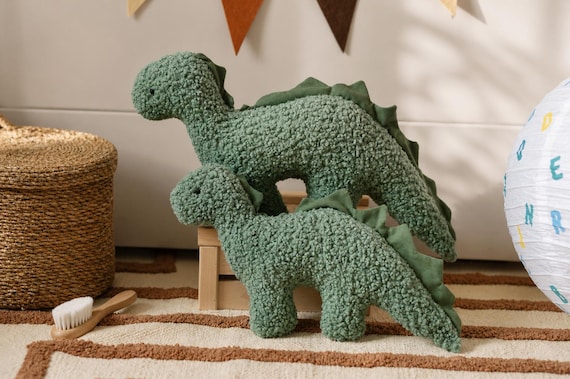 Green Dinosaur Toy | Kids Gift | Dinosaur Doll | Handmade Plush Dinosaur | Plush Dinosaur Decor | Dinosaur Throw Pillow | Plush Dino Toy |