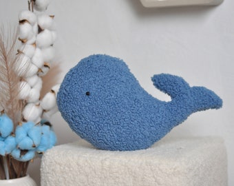Ocean Blue Whale Plush Toy | Soft Cuddle Buddy for Baby | Handmade Sea Creature Decor | 7 Colors Available | Baby Sleeping Ocean Toys |